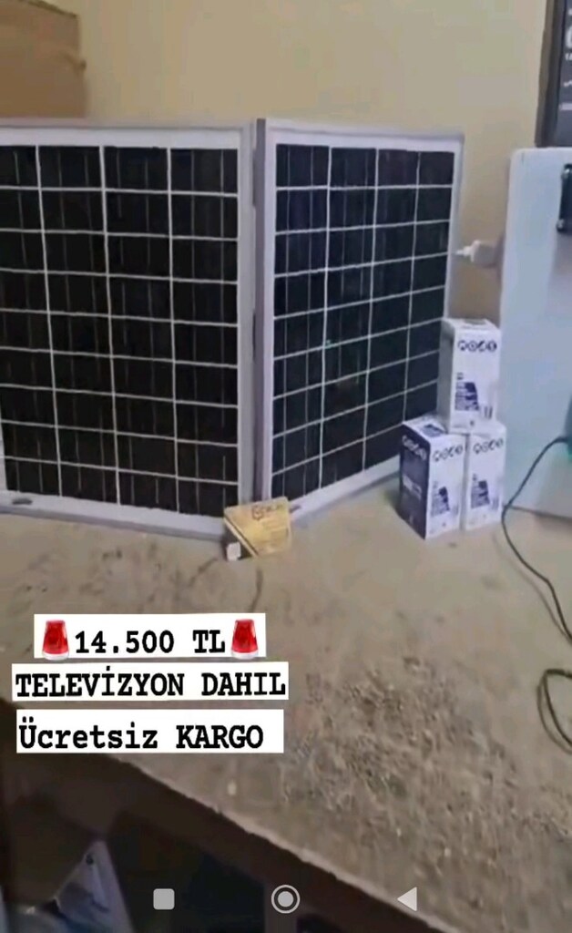 güneş enerjili tv aydınlatma seti bağ bahçe evi karavan - 3
