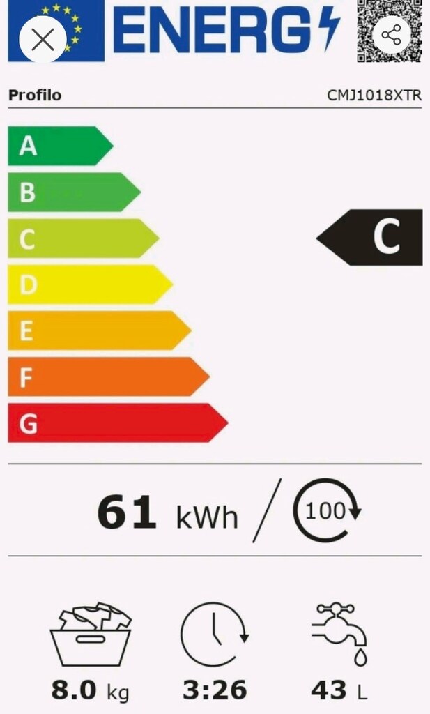 Sıfır Kutusunda Profilo CMJ1018XTR 1000 Devir 8 kg Çamaşır Makinesi - 6