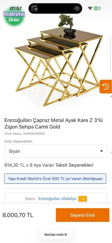 İmalattan Halka: Lüks Üçgen Çay Sh Zigon Sehpa Takımı - En Uygun Fiyat - 3