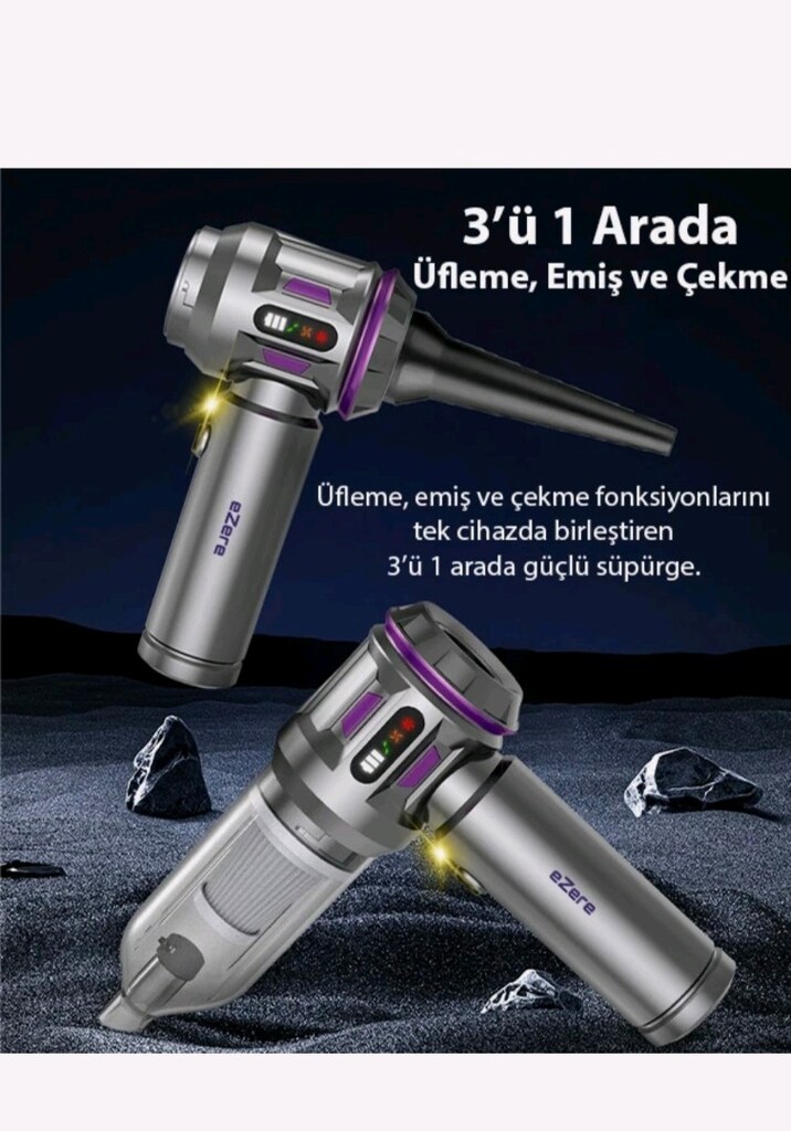 Ezere TurboVac 20000pa Güçlü Dijital Göstergeli Vakumlu Kablosuz Üflem - 2