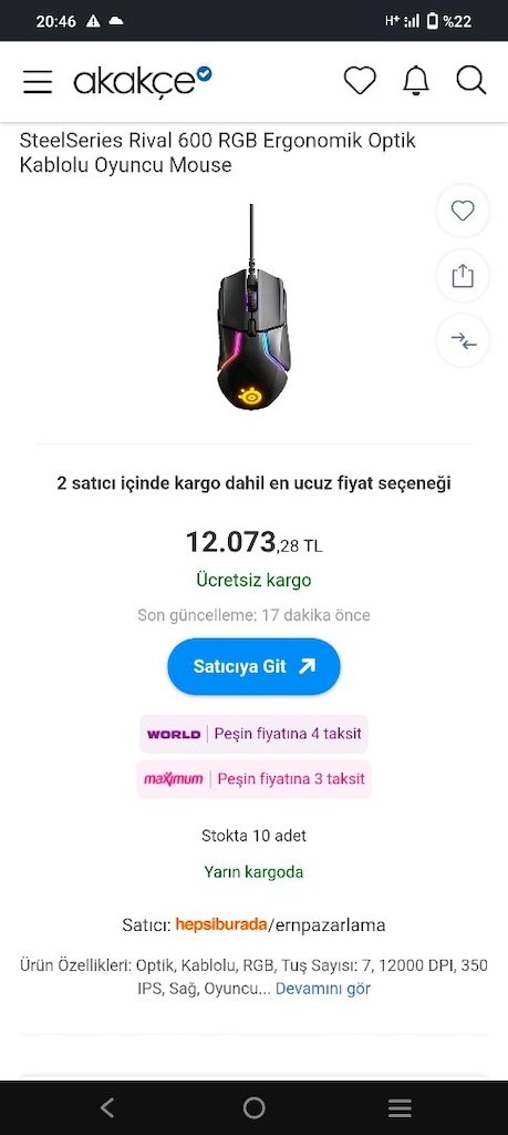 Steelseries Rival 600 Gaming Mause - 7