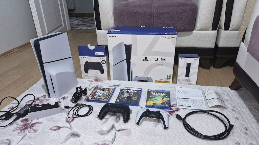 Sony ps5 faturalı+2 kol+3 oyun+çiftli şarj standı+hdmi+garanti - 2
