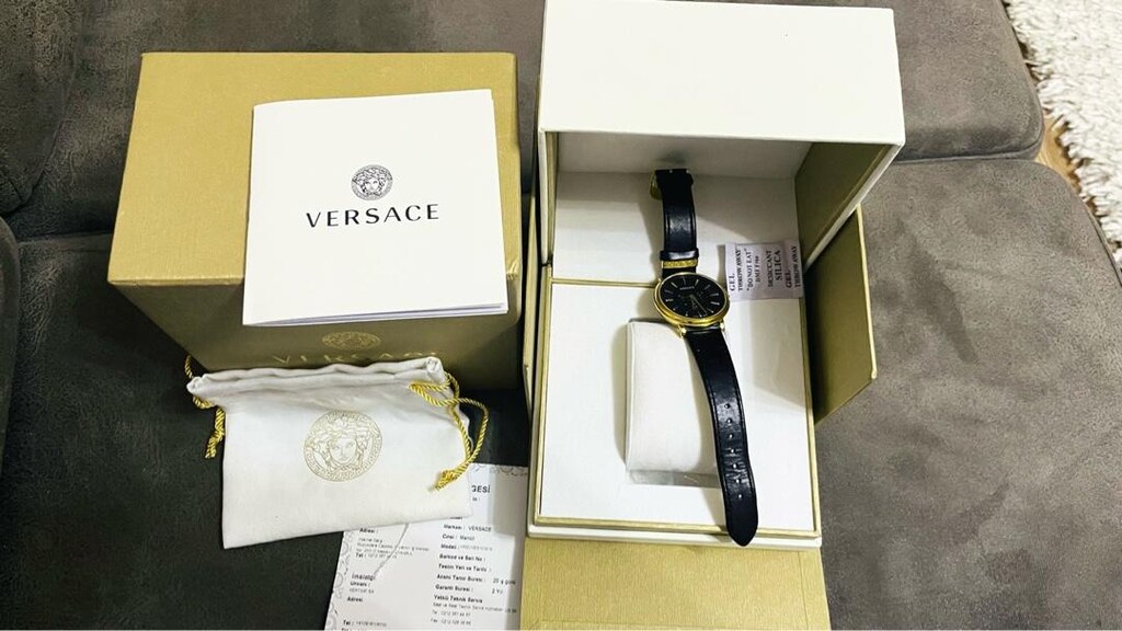 Kutulu Belgeli orjinal Versace bayan saat - 7