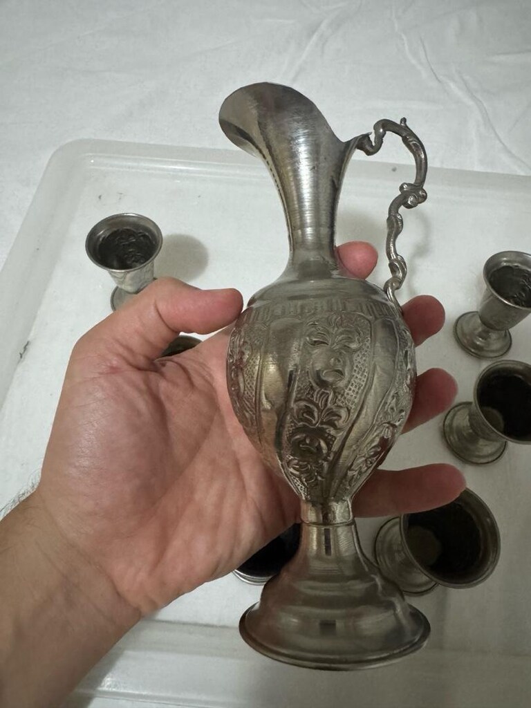 Vintage Gümüş Kaplama İkram Takımı (7 Parça) - 5