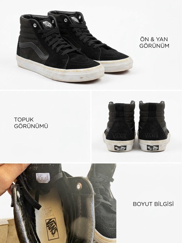 Orijinal Vans Sk8-Hi Siyah Bilekli Sneaker