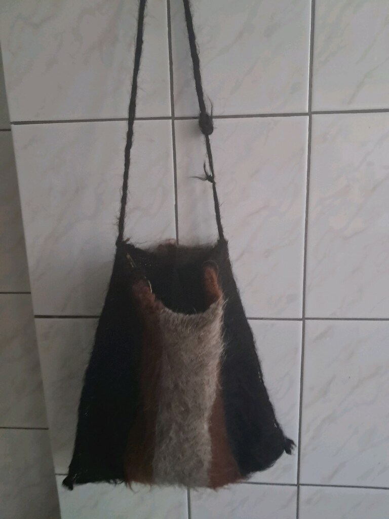 çanta tüylü keçi yünü el dokuma - 2