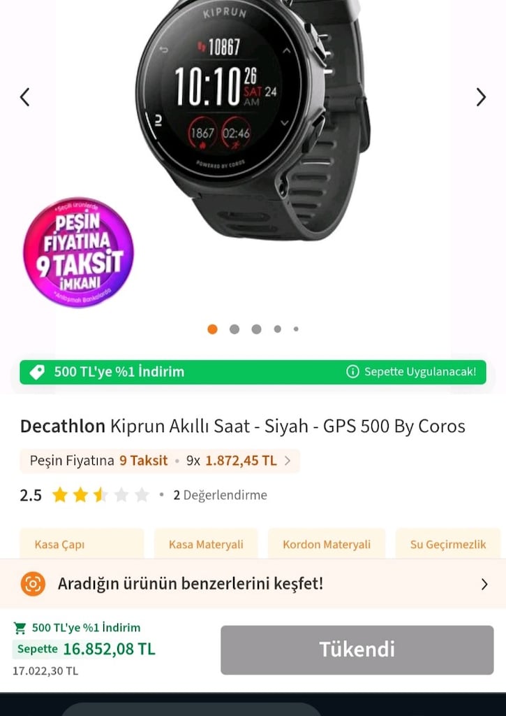 Açıklmayı okuyun Garmin Vivoactive 5 le aynı Kiprun GPS500 Akıllı saat - 2