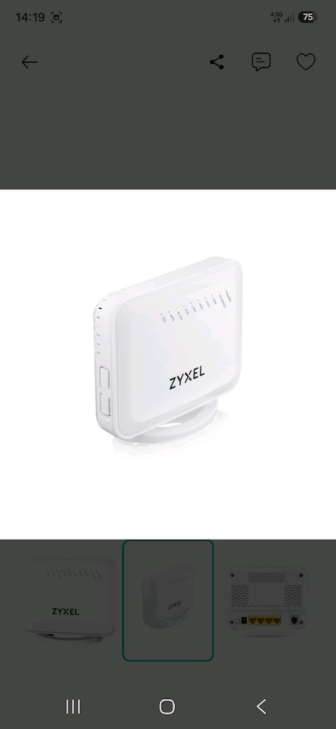 Zyxel VMG1312-T20B 2.4 GHz 300Mbps Wi-Fi VDSL2 ADSL2+ Modem Router - 2