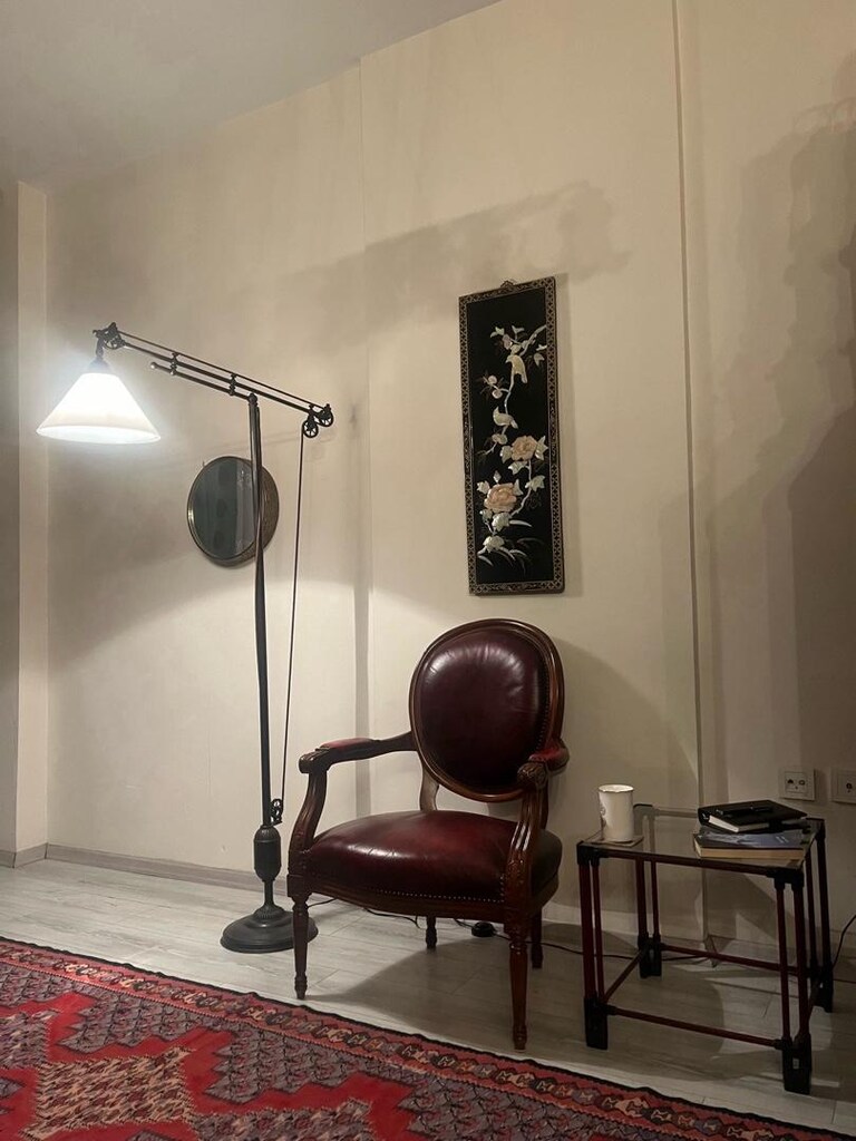 Asansörlü Opal Camlı Bronz Lambader - 2