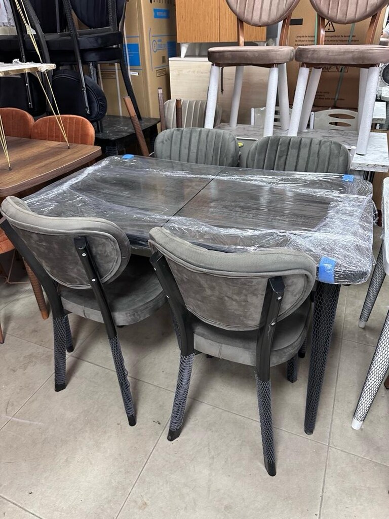 Açılır Mdf parlak gloss masa 4 sandalye - 2