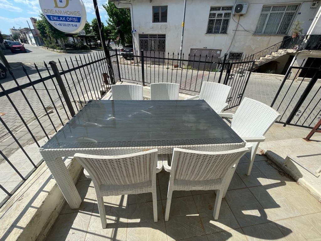 6 sandalyeli beyaz rattan masa takımı - 4