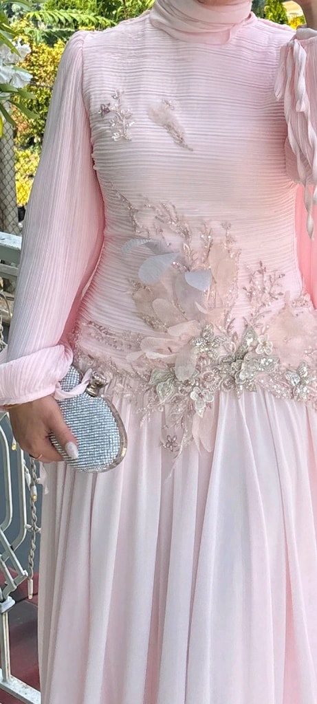 pembe abiye elbise - 3