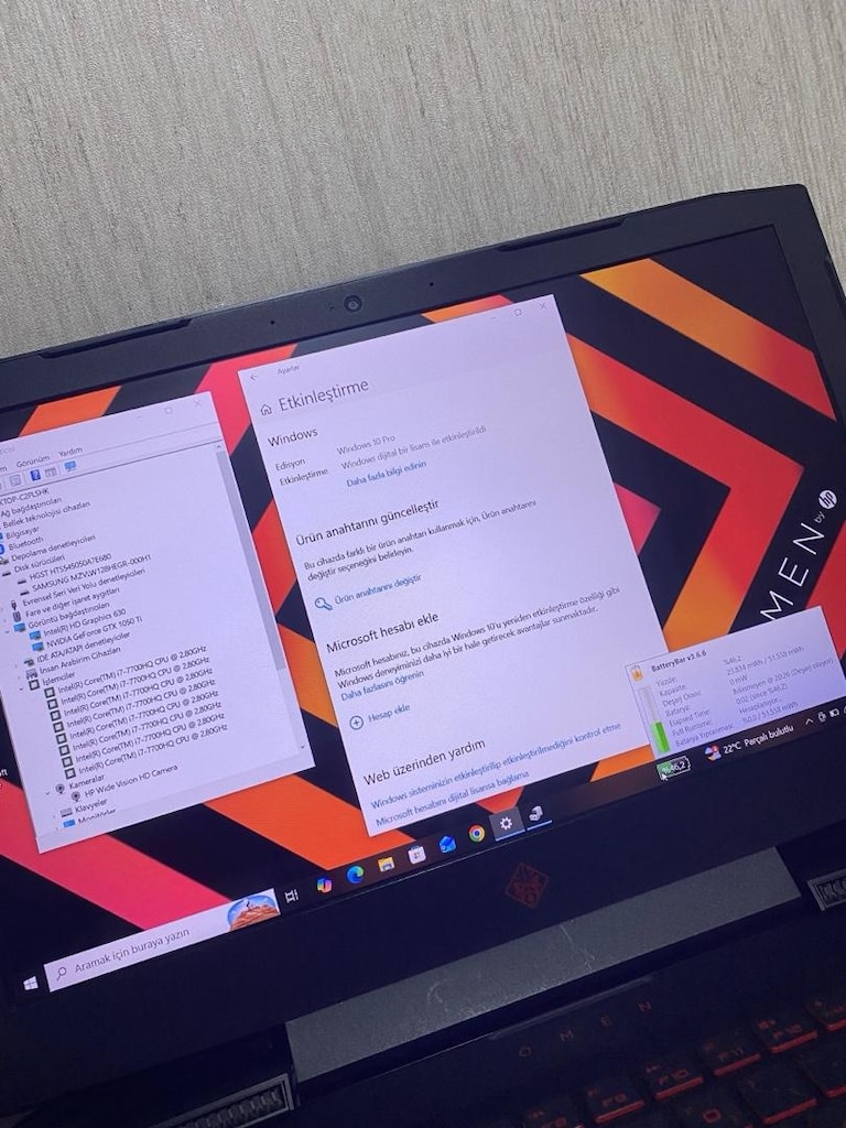 HP OMEN-i7 GAMİNG-16GB DDR4-7700HQ-GTX 1050 Ti-SIFIR BATARYALI-LAPTOP - 5
