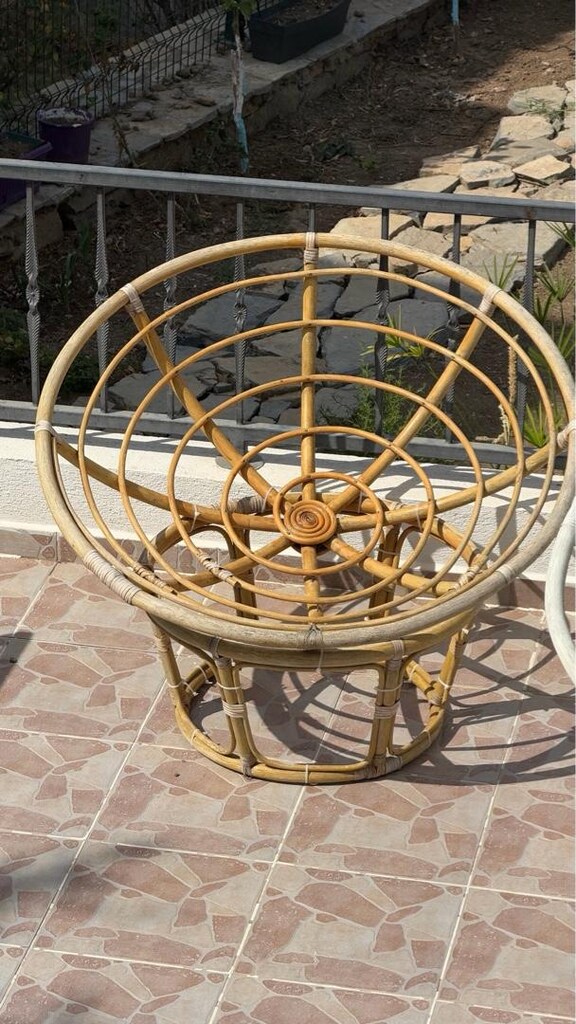 Bambu Rattan Koltuk Oturma Grubu Tekli berjer ikea mudo chakra stili - 10