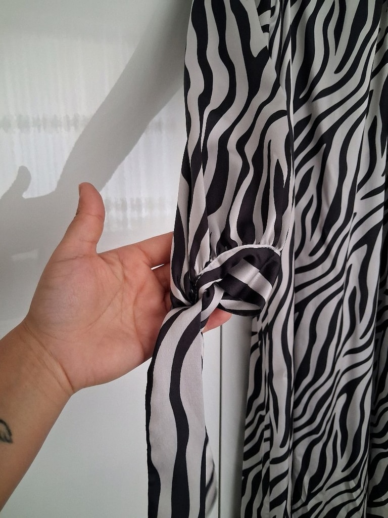 zebra desenli saten abiye - 3