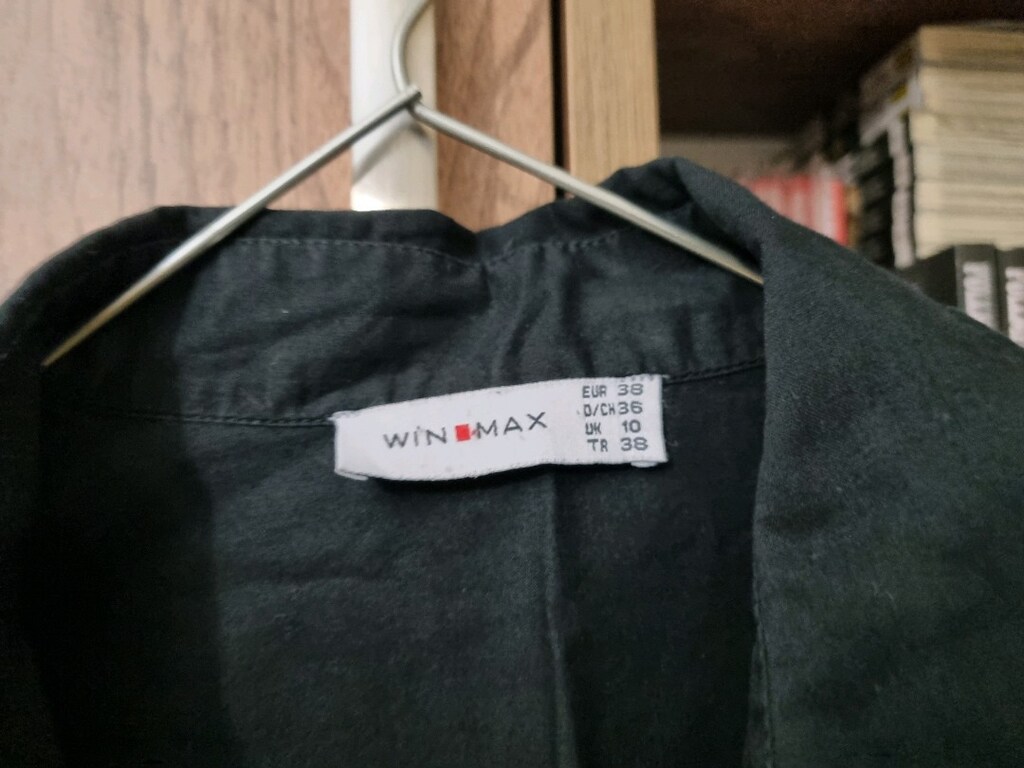 Win Max 38 beden siyah renk ince kumaştan bayan gömlek. - 4
