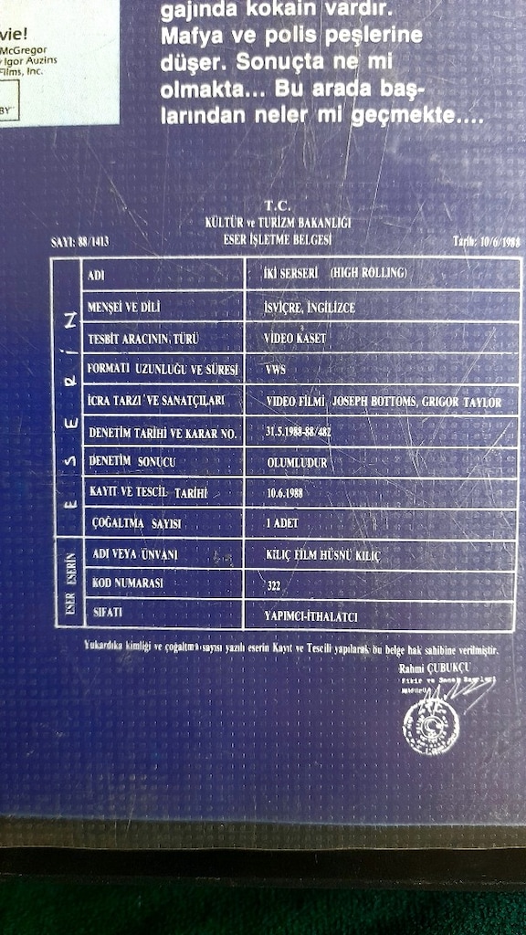İki Serseri VHS video kaset - 10