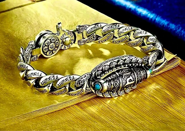 ‼SIFIR/İTHAL,Unisex,925A Saf Gümüş Bohem Tibet Tarz,18,2cm