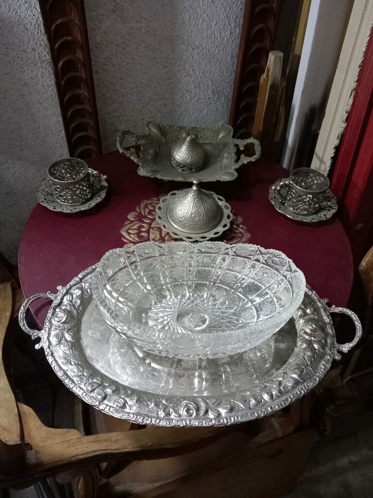 10 parça Alman Gümüş&kristal Sunum Seti - 2