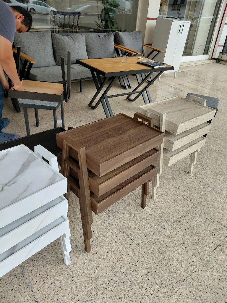3 lü tepsi mdf zigon sehpa - 5