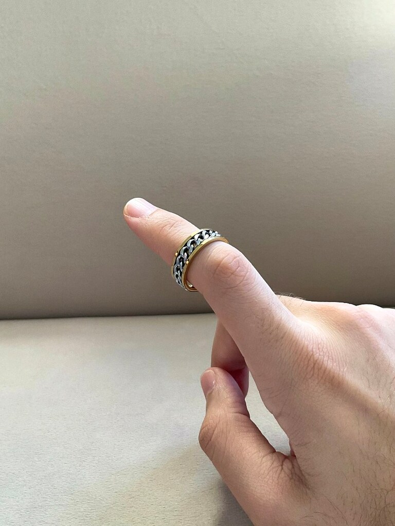 Çift Renk İçi Zincirli Yüzük - 9