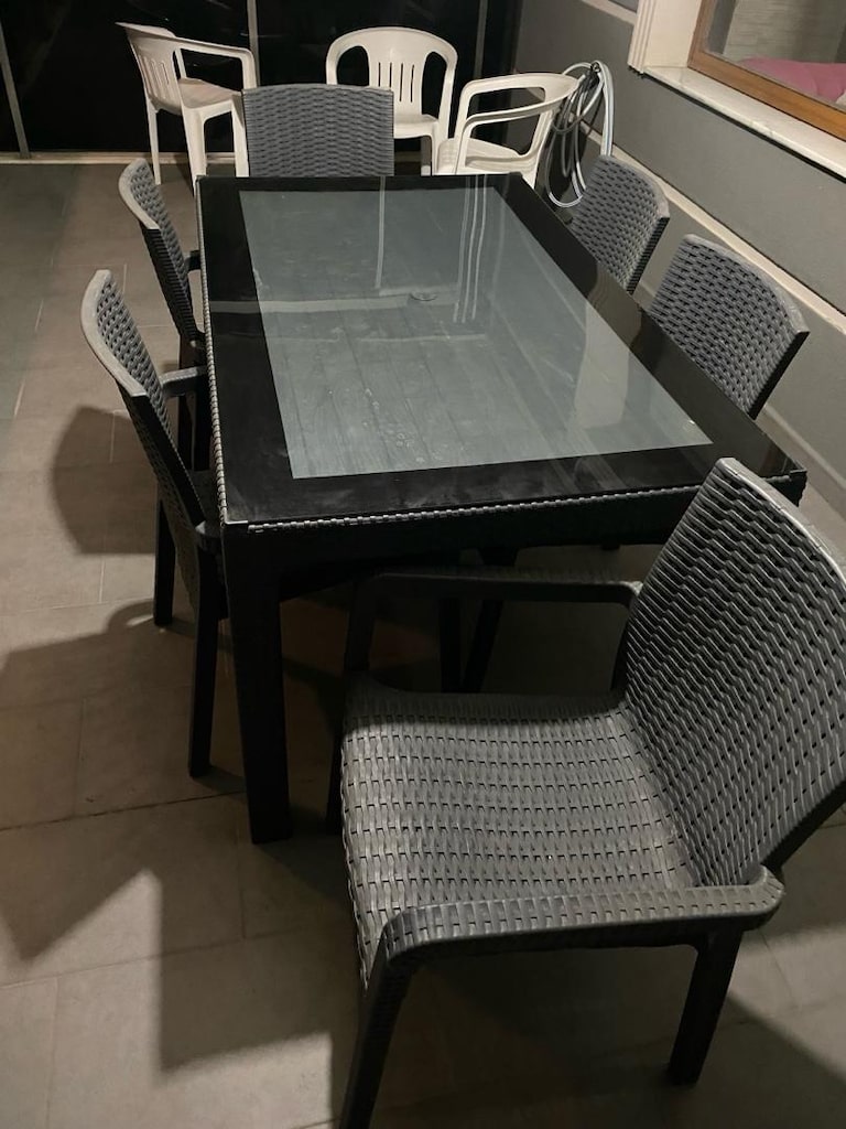 6 Sandaliyeli Cam Masa, Rattan Balkon Takımı - 2
