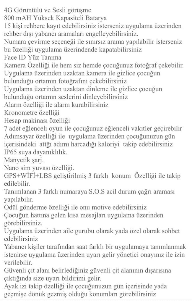 ÇOCUK AKILLI SAAT GPS SİM KARTLI - 4
