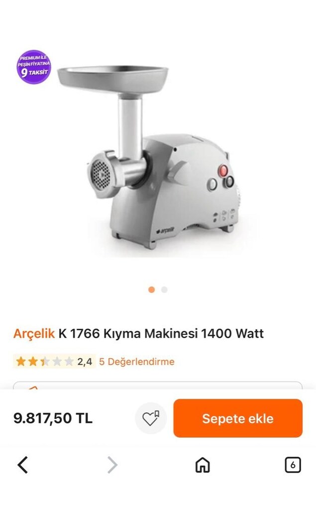 arçelik kıyma makinası k1766 - 5