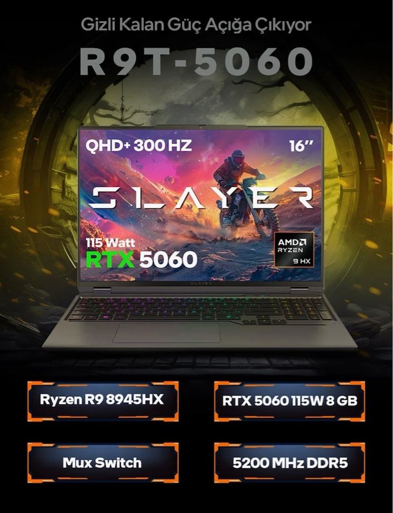 Slayer Ryzen 9 RTX 5060 sıfır laptop - 2