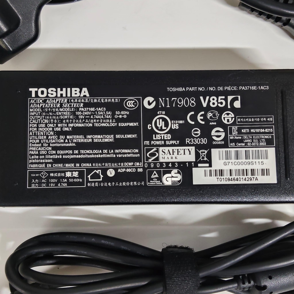 Orijinal Toshiba Pa3716e-1AC3 19v 4.74a 90w Adaptör, Şarj Cihazı - 5