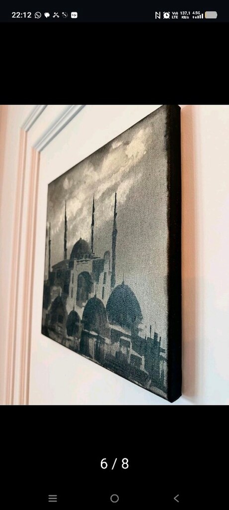 Ünlü Ressam Vagif Zeyd - İkili İstanbul Akrilik Tablo Seti (Orijinal) - 6