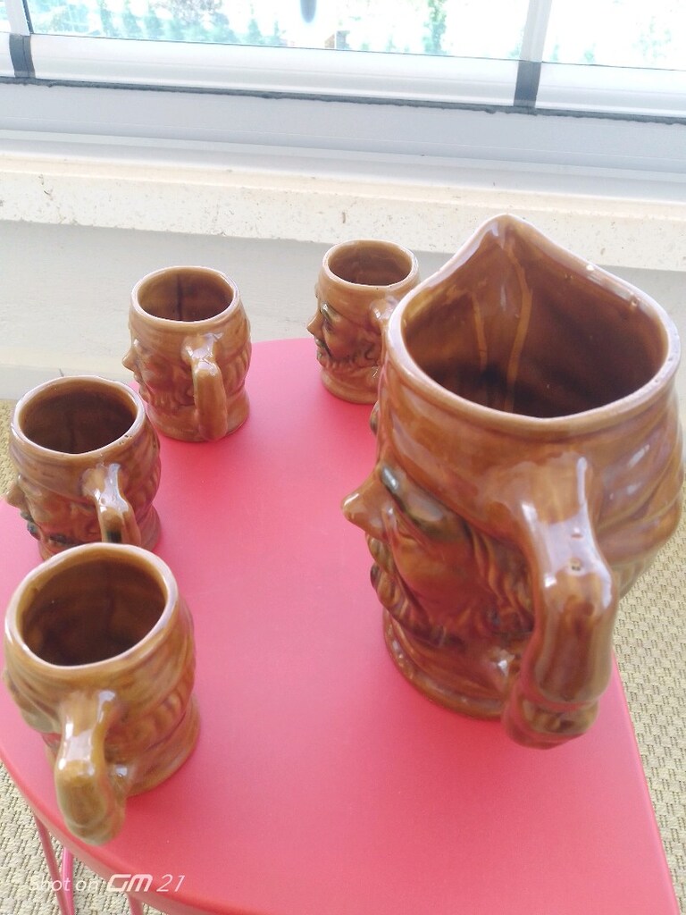 Vintage, Seramikten Mamül, Kabartmalı Sürahi Takımı - 4