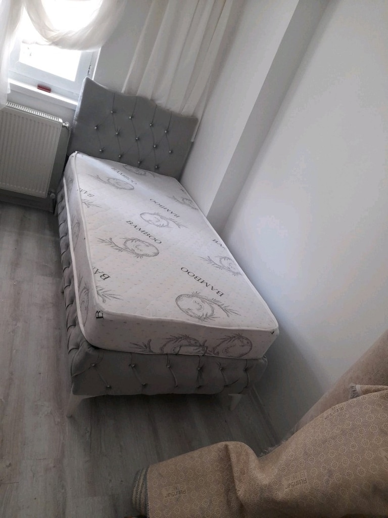 tek kişilik yatak baza başlık 3lü set - 4