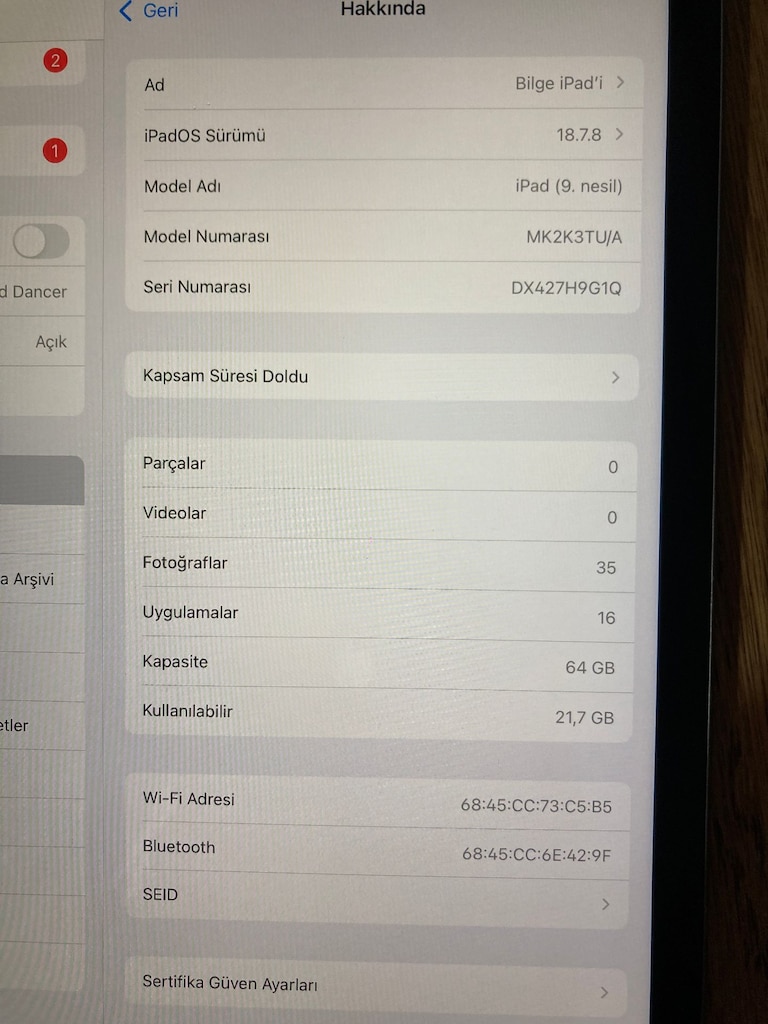 9.Nesil İpad 64GB MK2K3TU/A Uzay Grisi Tablet - 3