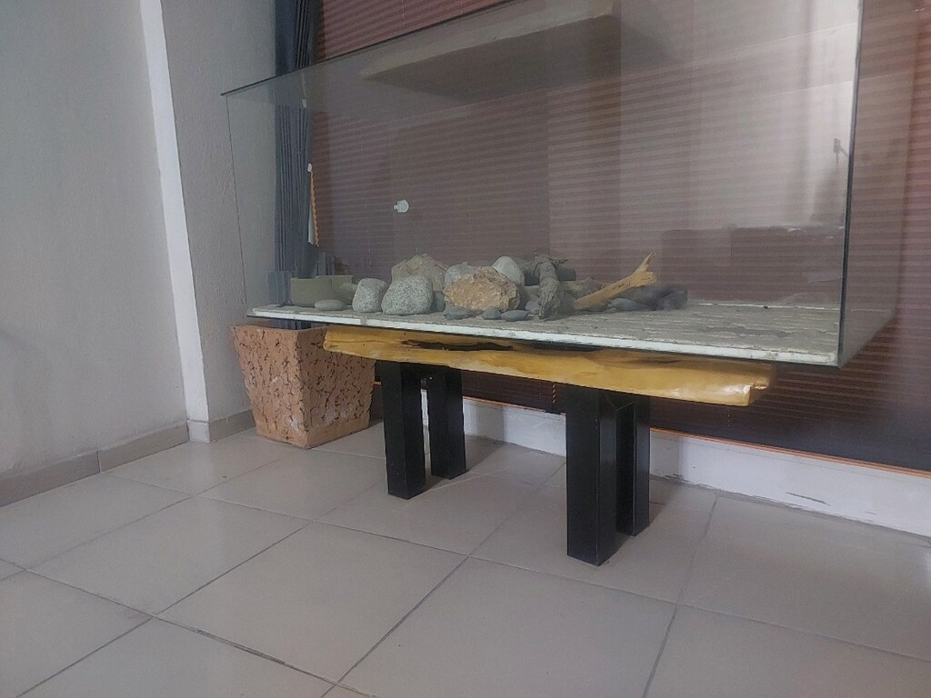 Ağaç ofis masası sehpa 2 adet ve terraryum - 2