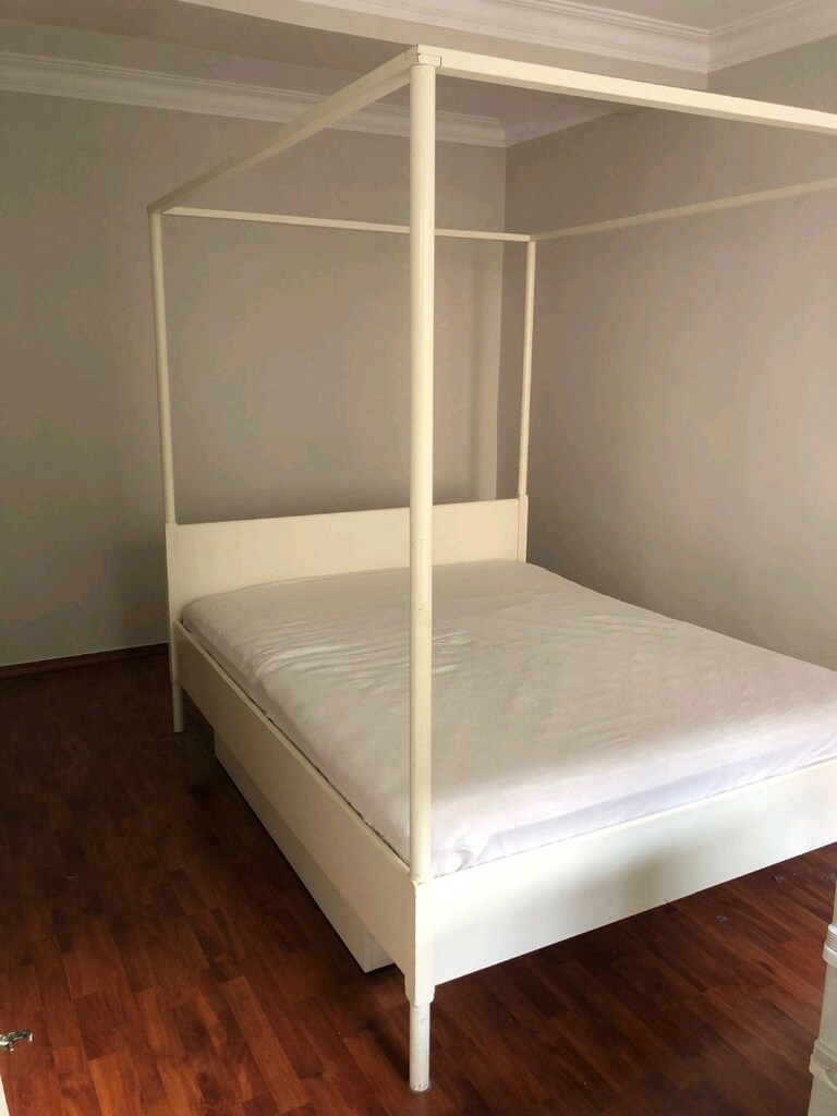 “IKEA Çift Kişilik 4 Direkli Cibinlik Yatak – Çekmece Bazalı" - 3