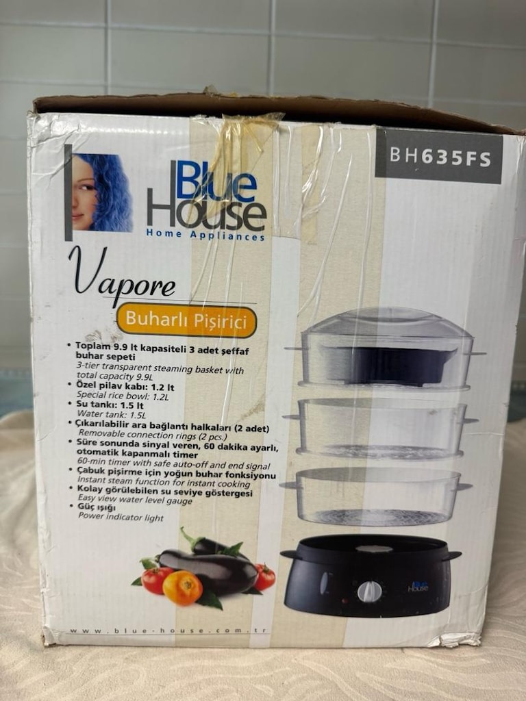 Sıfır Kutusunda Blue House Vapore BH635FS Buharlı Pişirici - 3