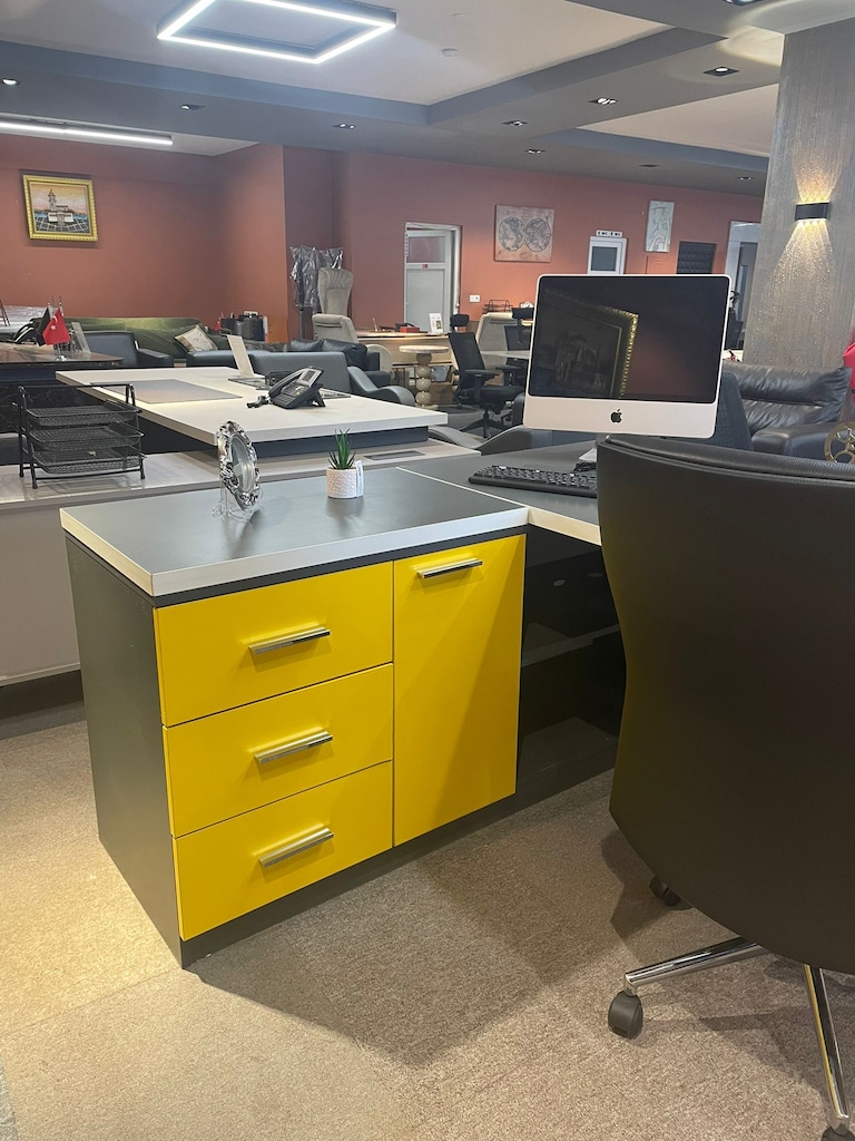 KLAS OFİS ÜSKÜDAR 200x80 SARI ANTRASİT GRİ MAKAM TAKIMI KOLTUKSUZ - 7
