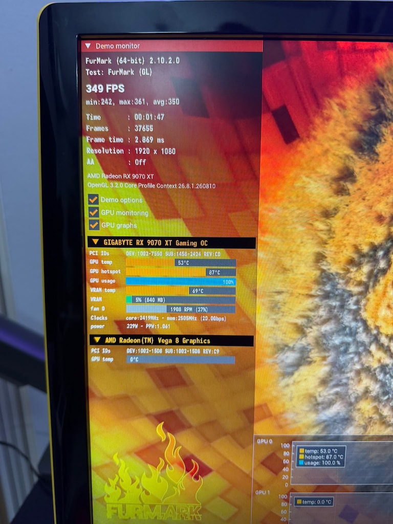 Gigabyte RX 9070 XT Gaming OC 16GB (FurMark 53) - 4