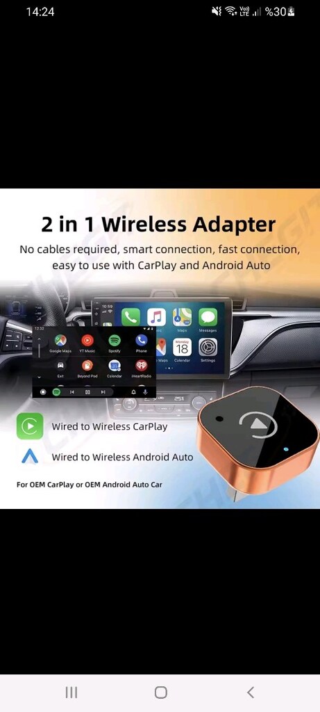 carplay Android auto kablosuz altın 2+1 - 6