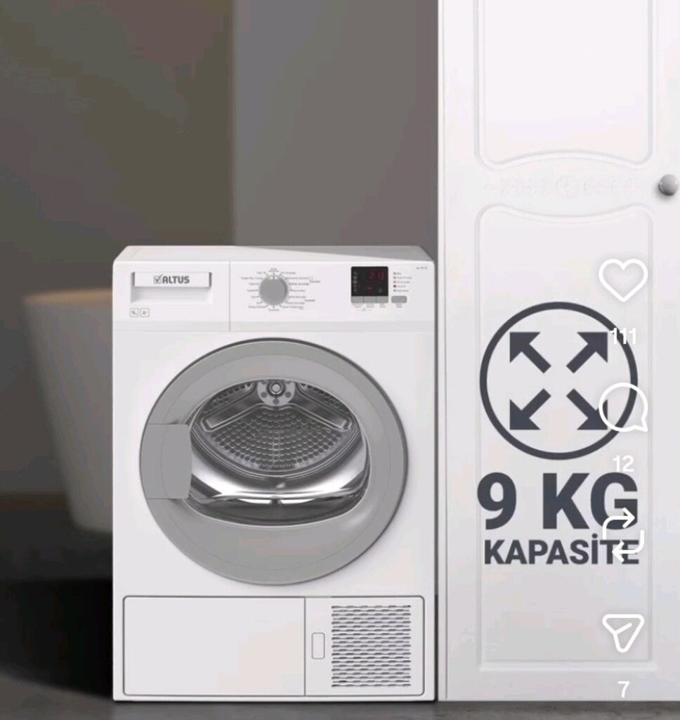 Altus çamaşır kurutma makinesi,9kg, 15 program, AL 91 IC, - 2