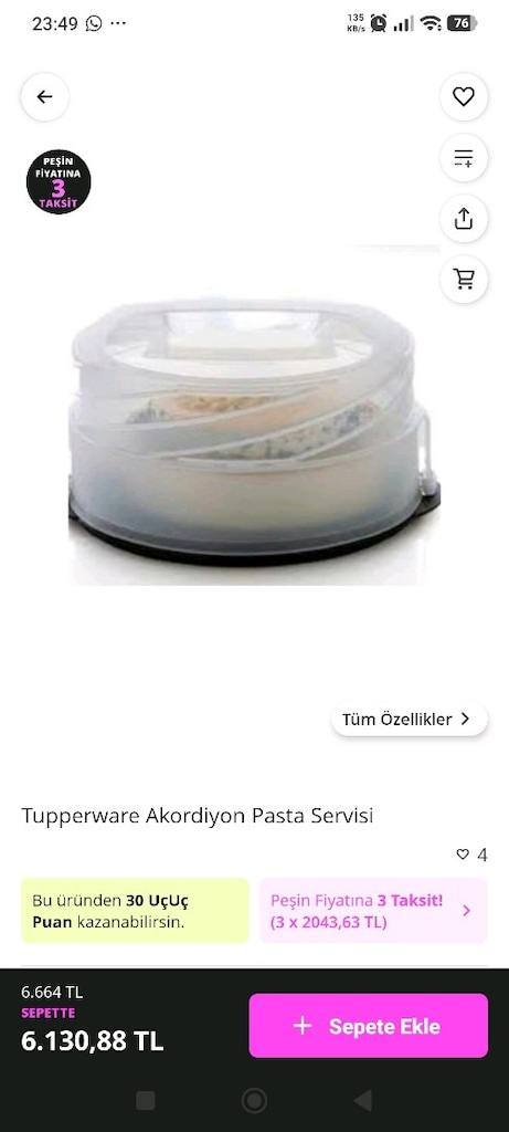 Tupperware akordiyon pasta servisi - 2