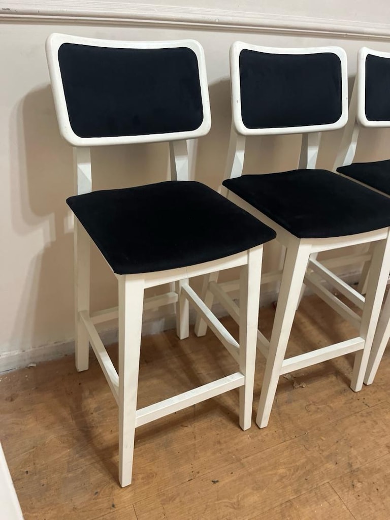 Beyaz Yemek Masası ve Sandalyeler bar masası - 4