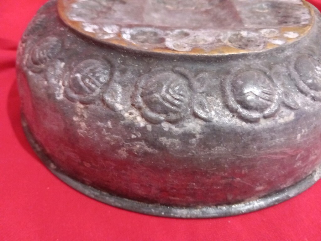 brozlaşmış pirinç el dövmesi Galata Kulesi işlemeli hamam tası - 5