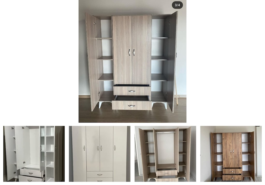 4 kapaklı elbise dolabı ibsbnefbyh - 2