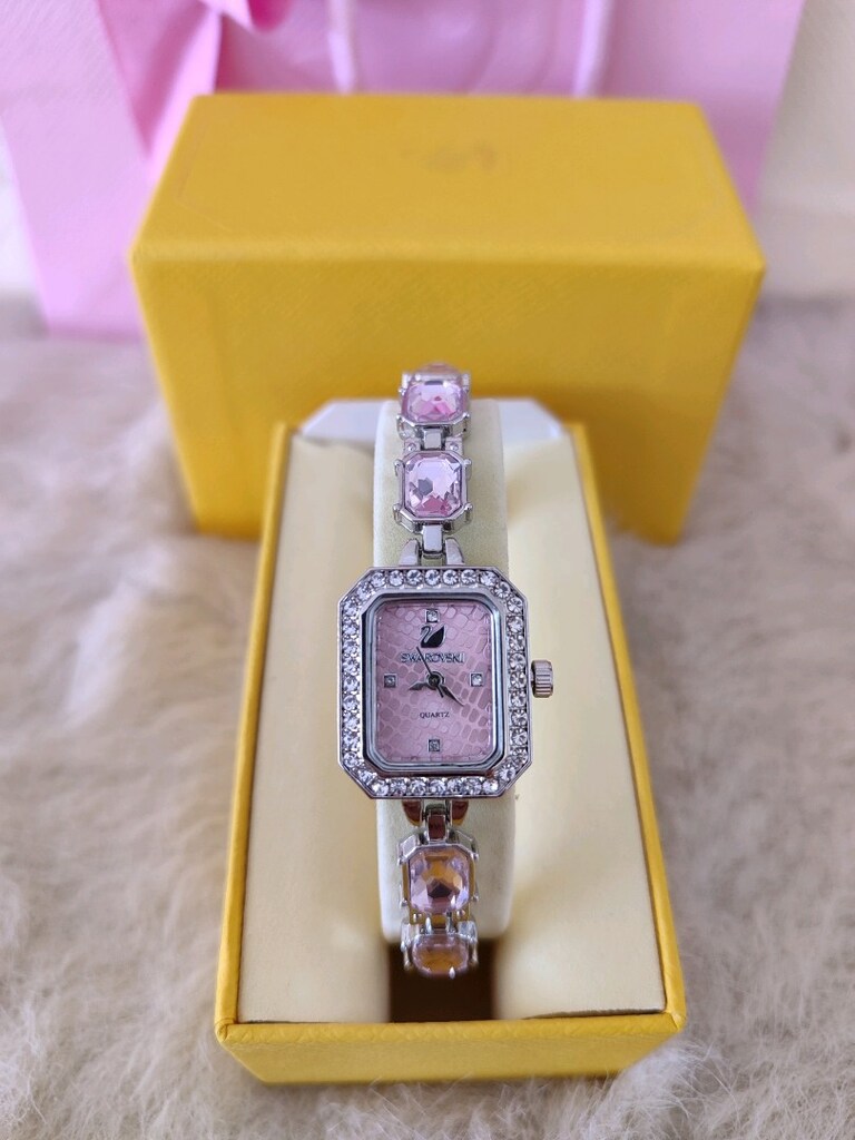 Swarovski Pembe Taşlı Silver Saat - 3