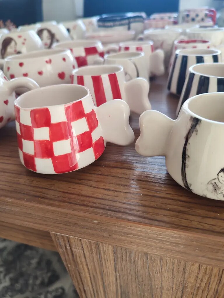 Sevgililer gününe özel seramik fincan el yapımı - 2