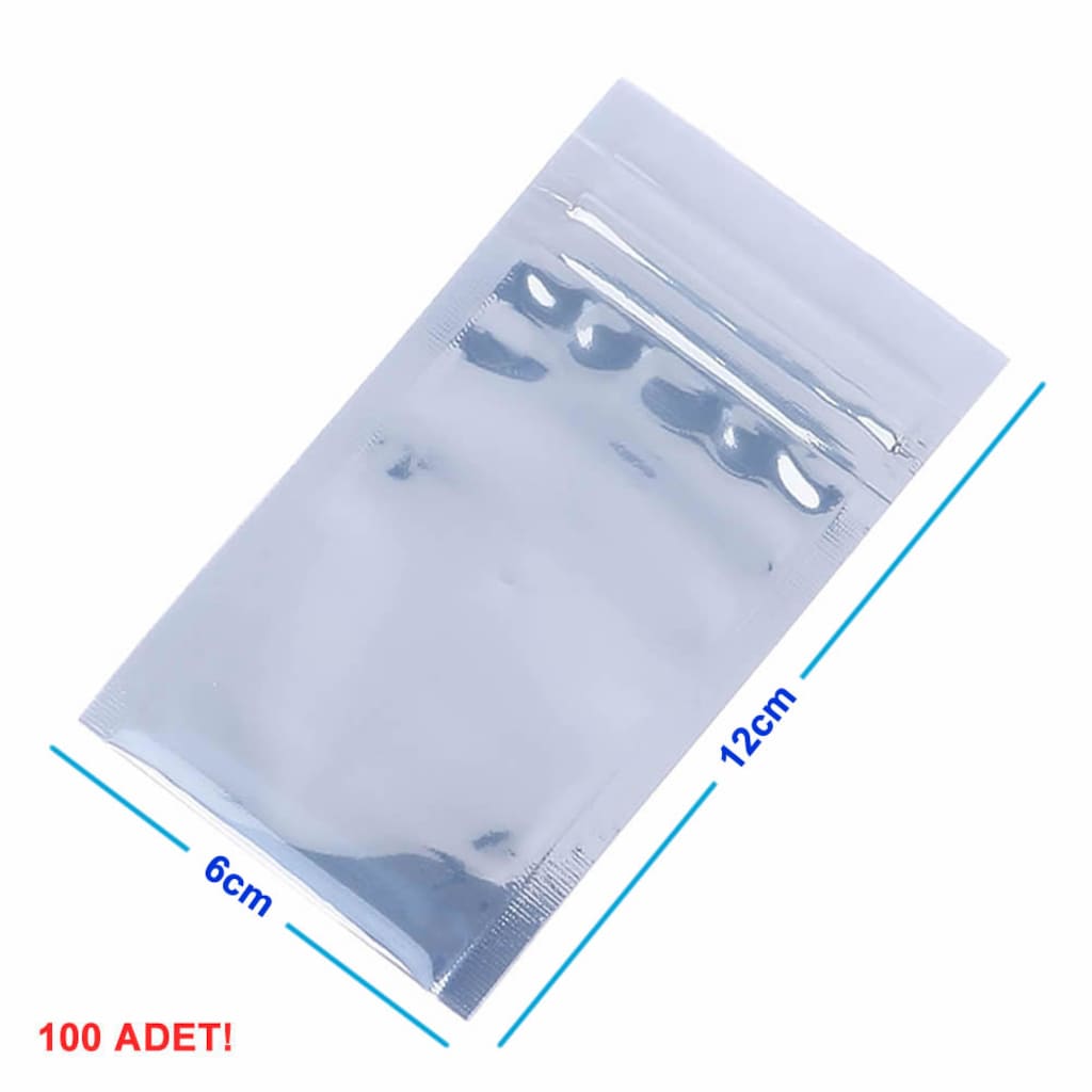 Antistatik ESD Metalize Poşet Kilitli/Kilitsiz Anti-Statik 100lü - 10