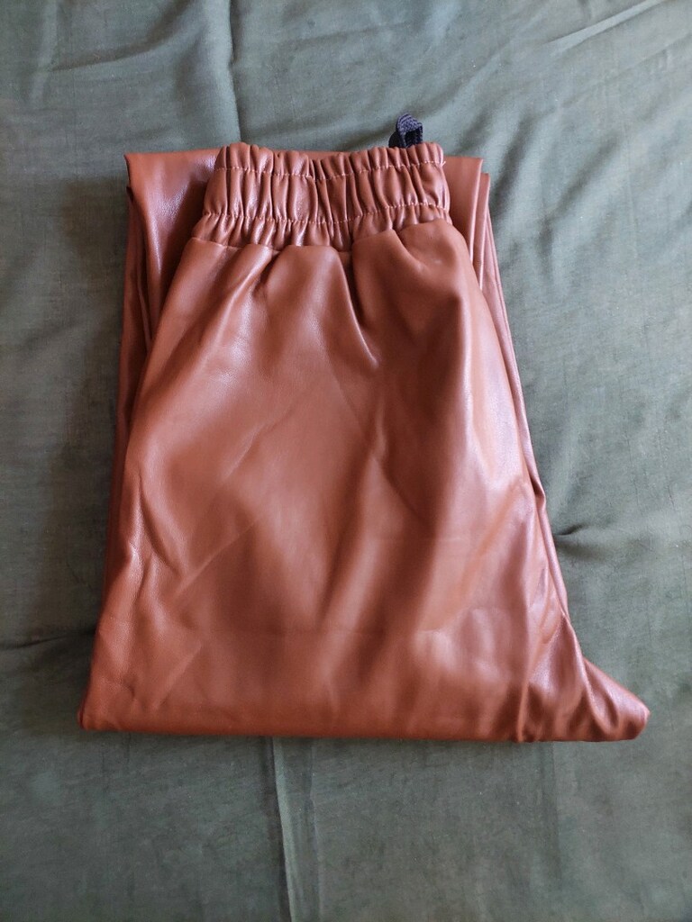 PRENSES suni deri jogger tayt pantolon - 7
