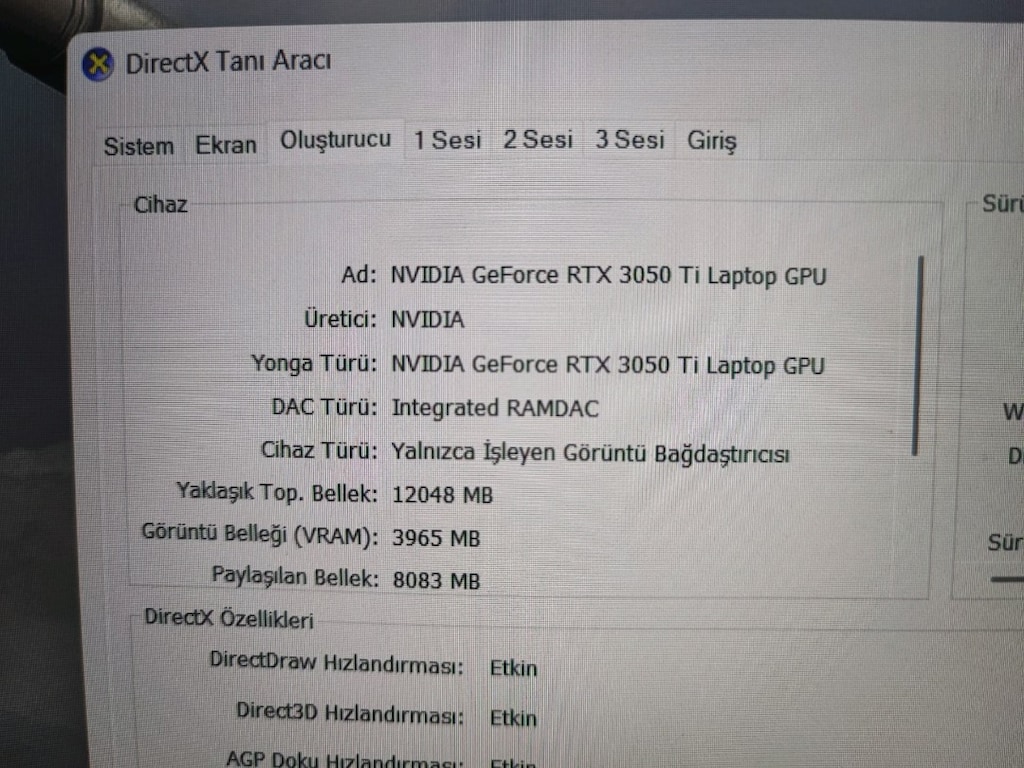 165 HZ EKRANLI LENOVO GAMING INTEL I7 11370H NVIDIA RTX3050TI LAPTOP - 6